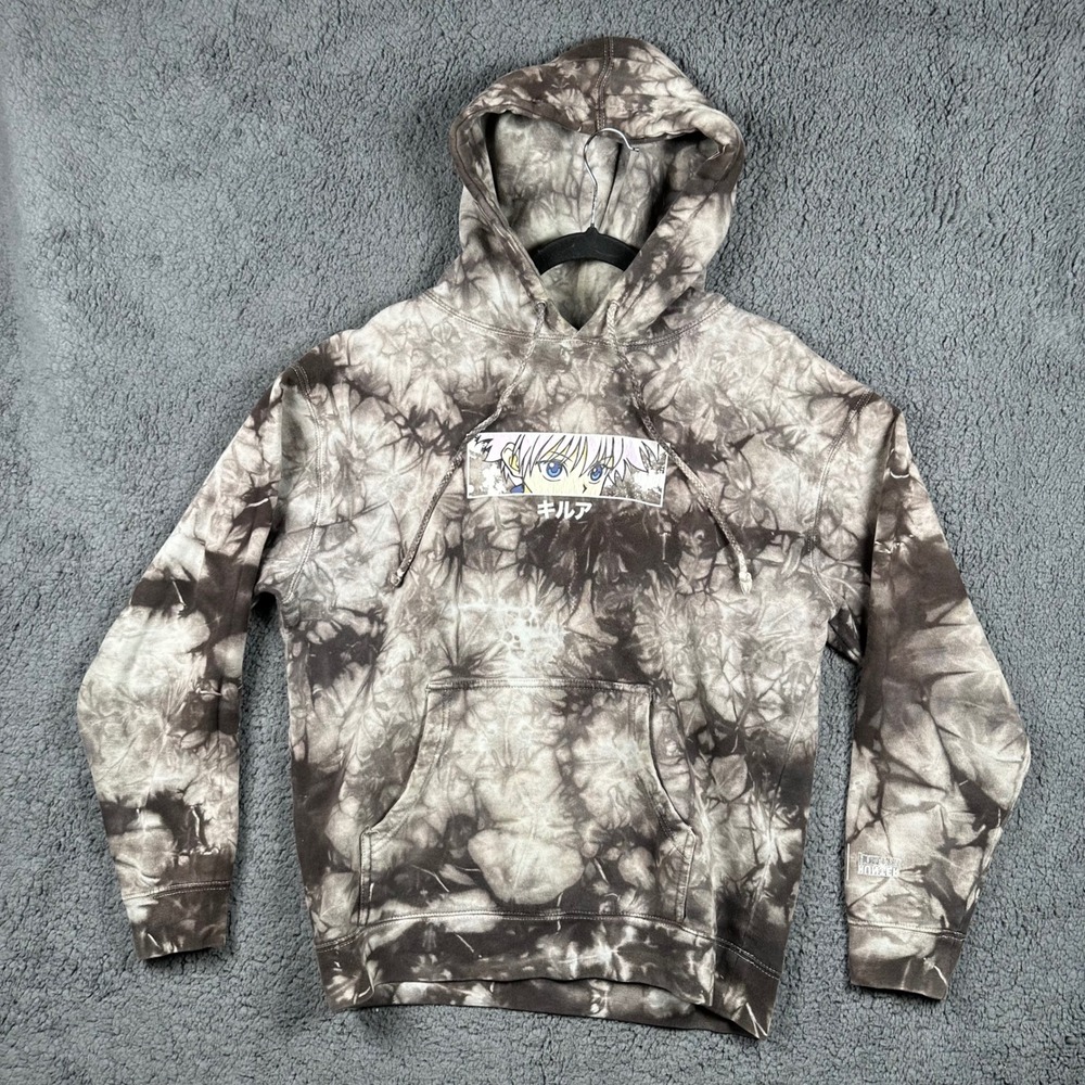 Hunter x Hunter Killua Zoldyck Tie Dye Hoodie Gray Anime Sweatshirt Medium